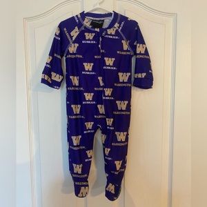 Baby UW Udub University of Washington footie pajama onesie 3/6 months